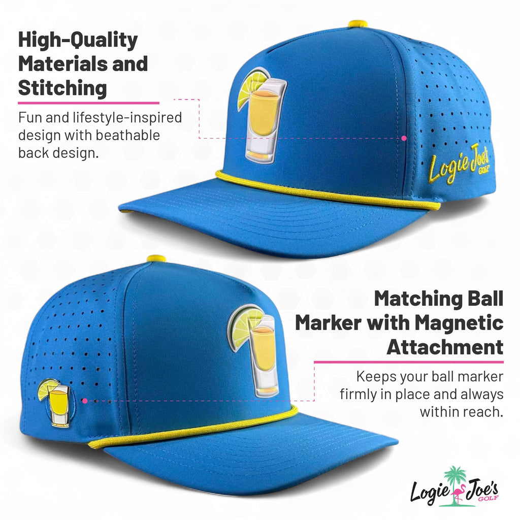 Alien Caddy Golf Hat | Snapback Cap | Built-in Magnetic Ball Marker Holder + Marker Included | Adjustable Gray Alien